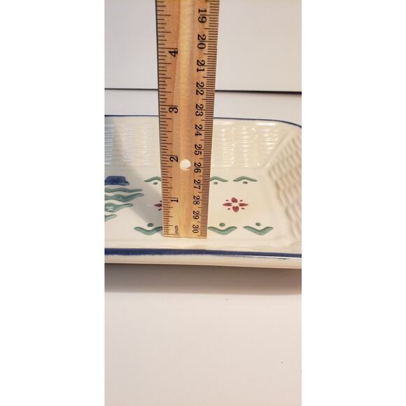 Pfaltzgraff Nordic Christmas Basketweave Bread Platter 12" Holiday Stoneware - Picture 11 of 12